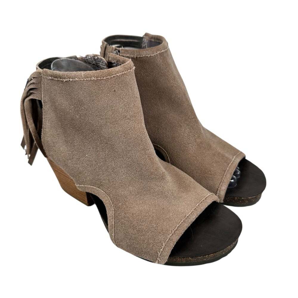 OTBT Free Spirit Fringe Suede Western Festival Cutout Booties Womens 10